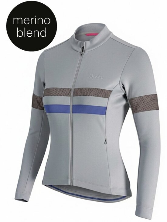 Rapha Tops - RAPHA Gray Brevet Merino Long Sleeve Cycling Jersey Reflective xs